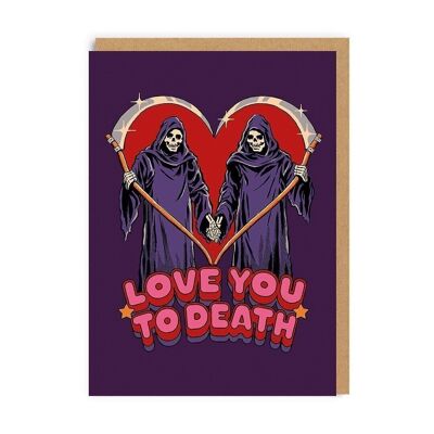 Ich liebe dich bis zum Tod. Valentinstagskarte