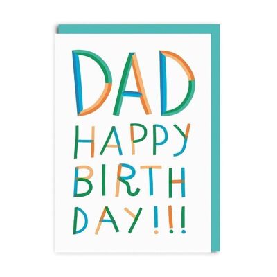 Tarjeta de felicitación de cumpleaños con letras de papá