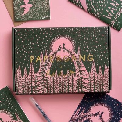 Papergang: Una caja de selección de papelería - Una edición de romance de invierno