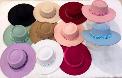 Amplio Sombrero para Mujer de Talla Única y Colores Lisos