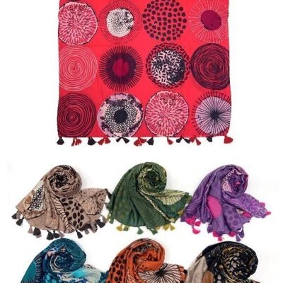 Women's Summer Scarf with Circle Design and Great Quality