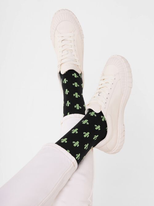 Bio-Socken mit Kakteen - Bunte Socken mit Kaktusmuster, Cactus