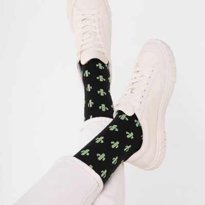 Chaussettes bio avec cactus - Chaussettes colorées à motif cactus, Cactus