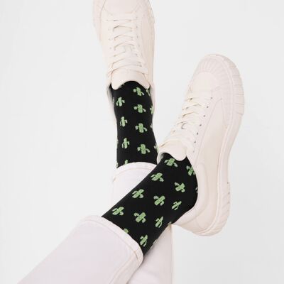 Bio-Socken mit Kakteen - Bunte Socken mit Kaktusmuster, Cactus