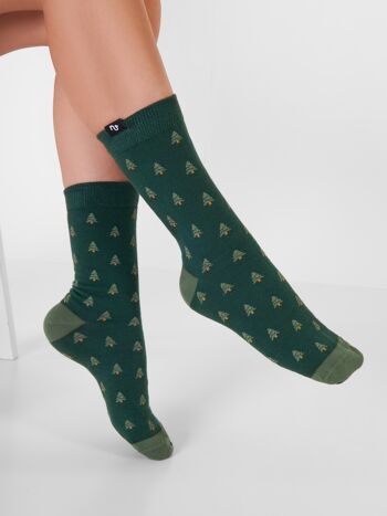 Chaussettes Bio Arbres - Chaussettes colorées avec des sapins de Noël 2