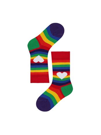 Chaussettes bio pour enfants arc-en-ciel - chaussettes rayées colorées pour enfants, arc-en-ciel 3