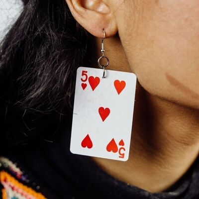 Mini orecchini di carte da gioco
