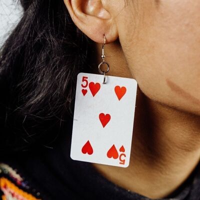 Mini orecchini di carte da gioco
