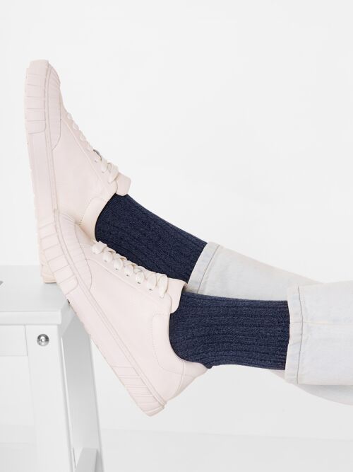 Warme Bio-Socken - Dunkelblaue Socken, Adriatic