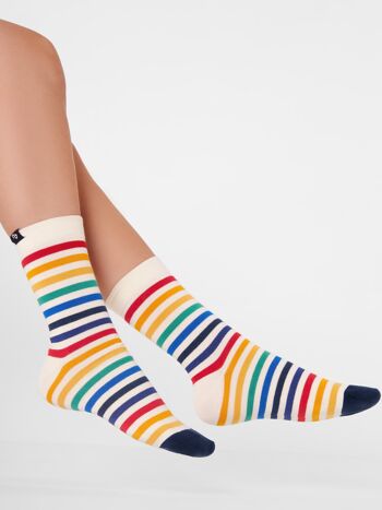 Chaussettes bio à rayures colorées - chaussettes à rayures colorées, Arcoiris 2