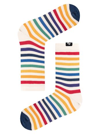 Chaussettes bio à rayures colorées - chaussettes à rayures colorées, Arcoiris 3