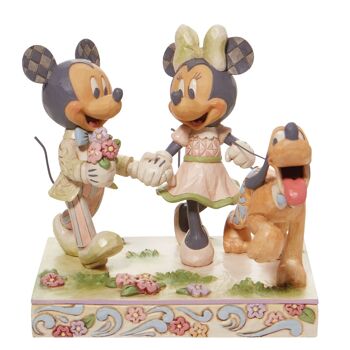 Figurine Printemps Mickey, Minnie et Pluto - Disney Traditions par Jim Shore 1