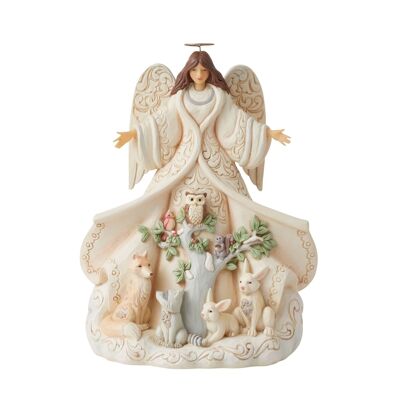 Woodland Angel Open Coat and Animals Figurine - Heartwood Creek by Jim Shore