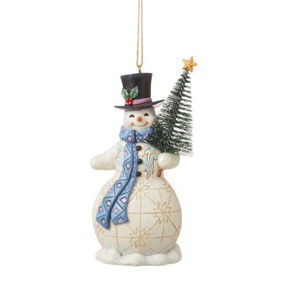 Snowman with Tree Hanging Ornament - Heartwood Creek Jim Shore