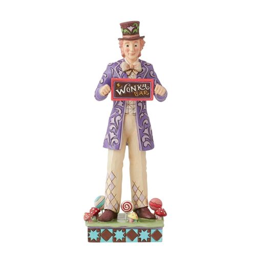 Willy Wonka with Rotating Chocolate Bar Figurine - Willy Wonka by Jim Shore