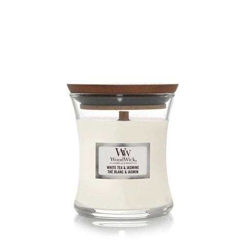 White Tea Jasmine Mini Hourglass Wood Wick Candle