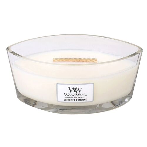 White Tea Jasmine Ellipse Wood Wick Candle