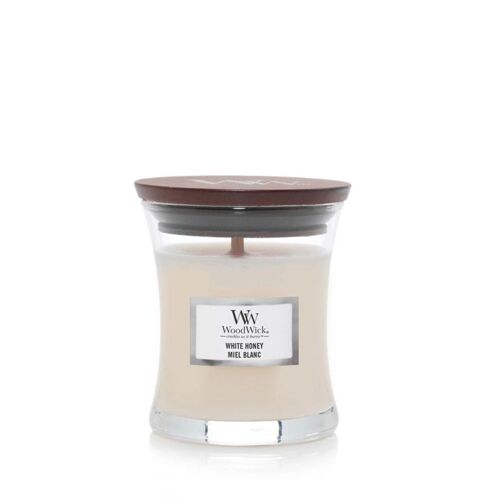 White Honey Mini Hourglass Wood Wick Candle