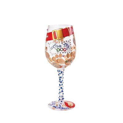 Love my Dog Wine Glass by Lolita