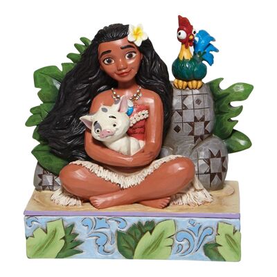 Welcome to Motunui- Moana with Pua and Hei Hei Figurine- Disney Traditions by Jim Shore