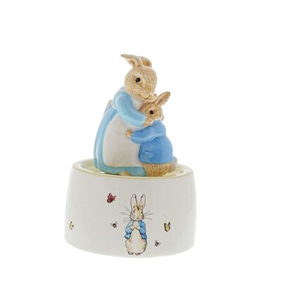 Mrs. Rabbit and Peter Ceramic Musical Figurine by Beatrix Potter