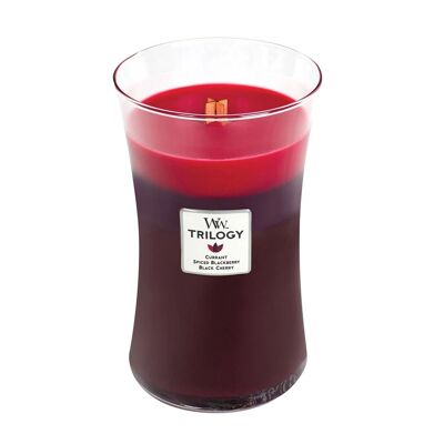 Sun-Ripened Berries Trilogy Large Hourglass Wood Wick Candle