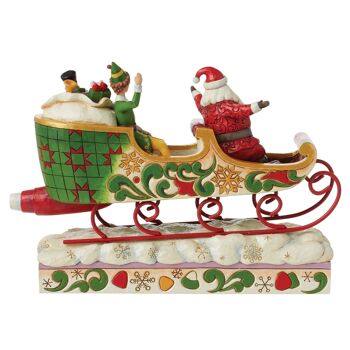 Répandre la joie de Noël (Figurine Copain et Père Noël en traîneau) - Elfe par Jim Shore 4