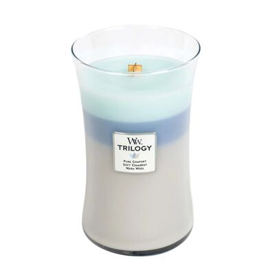 Woven Comforts Trilogy Large Hourglass Wood Wick Candle