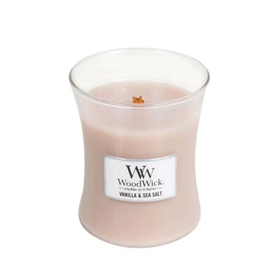 Vanilla & Sea Salt Medium Hourglass Wood Wick Candle