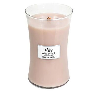 Vanilla & Sea Salt Large Hourglass Wood Wick Candle