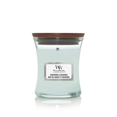 Sagewood & Seagrass Mini Hourglass Wood Wick Candle