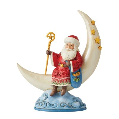Santa on Crescent Moon Figurine - Heartwood Creek by Jim Shore