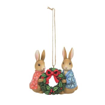 Peter Rabbit avec Flopsy tenant une couronne à suspendre - Beatrix Potter par JimShore 1