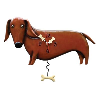 Oscar Clock (brown dachshund)