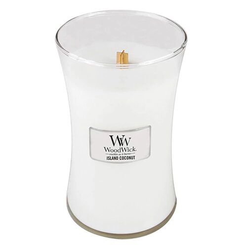 Island Coconut Large Hourglass Wood Wick Candle