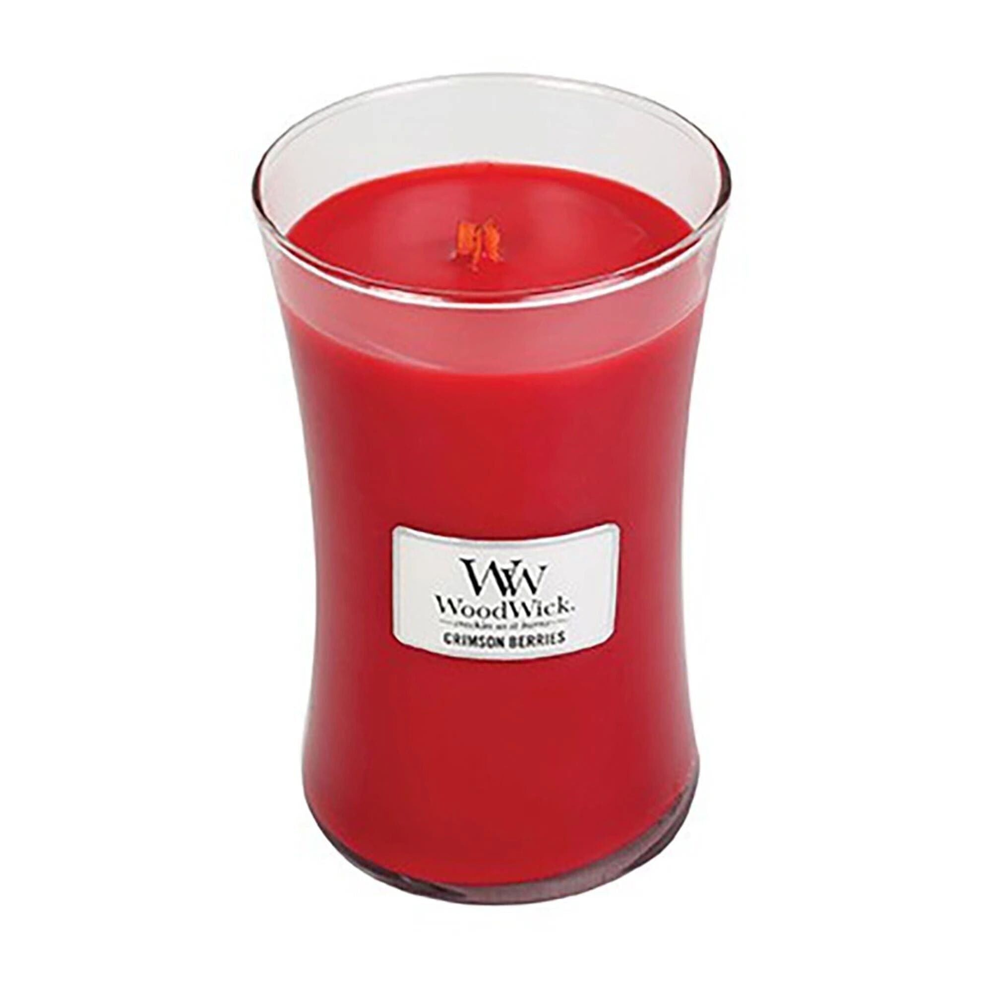 Buy wholesale Crimson Berries Large Hourglass Wood Wick Candle