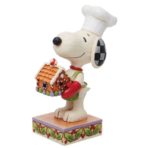 Christmas Creations (Snoopy Holding Gingerbread House Figurine) - Peanuts by JimShore