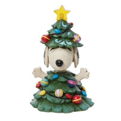 All Lit up| (Snoopy Dressed as a Christmas Tree Figurine) - Peanuts by Jim Shore