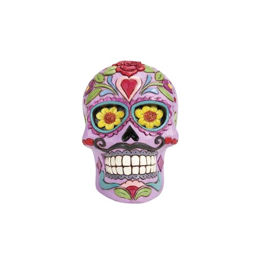 DOD Purple Skull Pint Colourful Calavera Figurine - Heartwood Creek by Jim Shore
