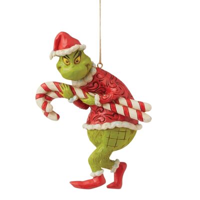 Grinch Stealing Candy Canes Hanging Ornament - The Grinch by Jim Shore