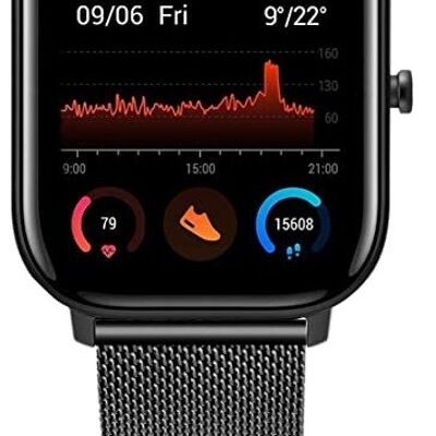 SW007D - Smarty2.0 Connected Watch - Cinturino Milanese - Crono, foto, frequenza cardiaca, pressione sanguigna, layout del percorso