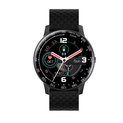 SW008A - Smarty2.0 Connected Watch - Silikonarmband - Chrono, Foto, Herzfrequenz, Blutdruck, Kurslayout