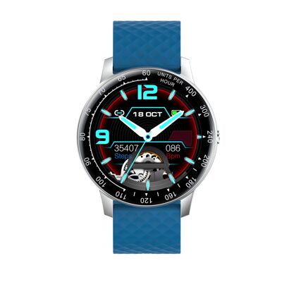 SW008C - Smarty2.0 Connected Watch - Silikonarmband - Chrono, Foto, Herzfrequenz, Blutdruck, Kurslayout