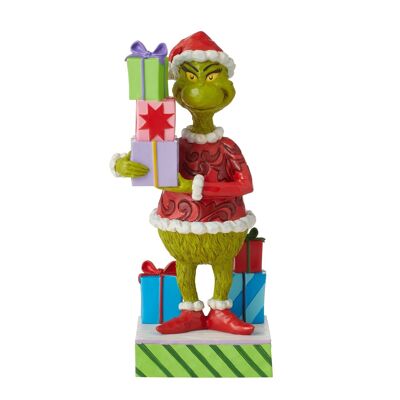 Grinch Holding Presents Figurine