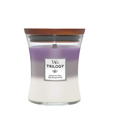 Amethyst Sky Trilogy Medium Hourglass Wood Wick Candle