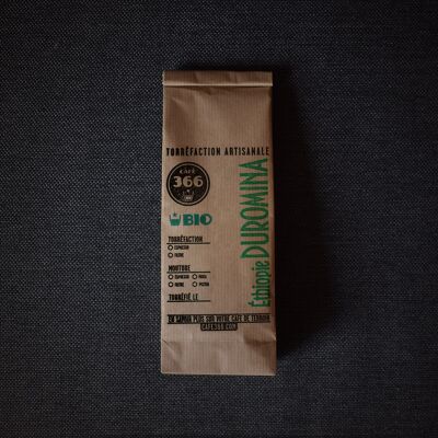 GRANEL - Café de Etiopía - Duromina orgánica en granos en bolsa de 5 KG