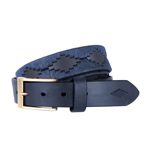 Premium Navy Label Belt