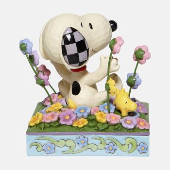 Bouncing into Spring (Snoopy dans son lit de fleurs Figuirne) - Peanuts par Jim Shore 2