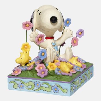 Bouncing into Spring (Snoopy dans son lit de fleurs Figuirne) - Peanuts par Jim Shore 3