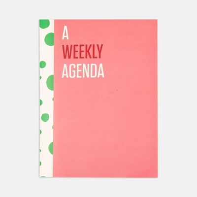 Agenda settimanale fissata a contrasto: rosa